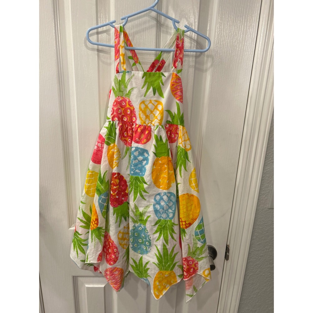 C&C California Kids Dress Pineapple Print Smocked Handkerchief Sundress Bin A‎